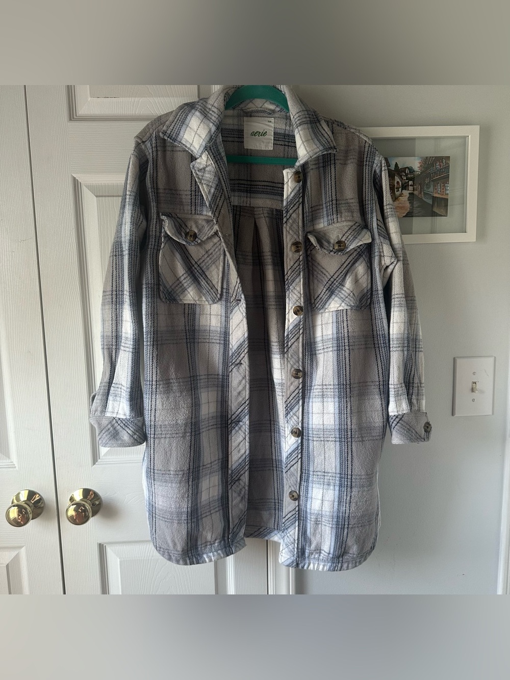 Aerie Thick Flannel Jacket Shacket Coat